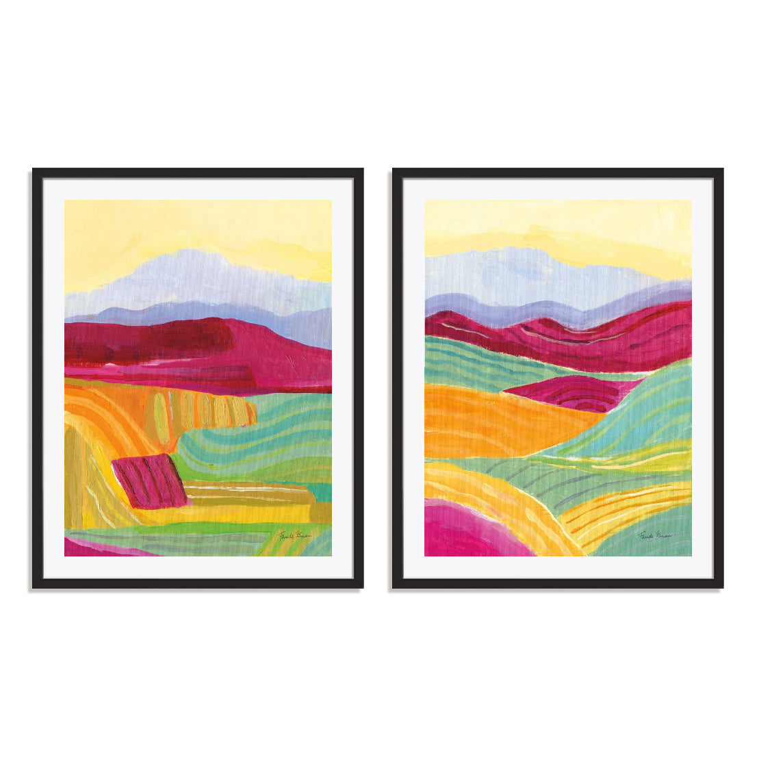 Sunny Landscape I and II Wall Art