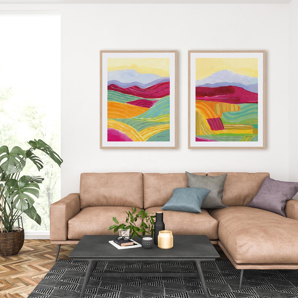 Sunny Landscape I and II Wall Art
