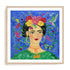 Frida Blue Wall Art #oran_natural-white-border