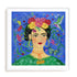 Frida Blue Wall Art #oran_white-white-border