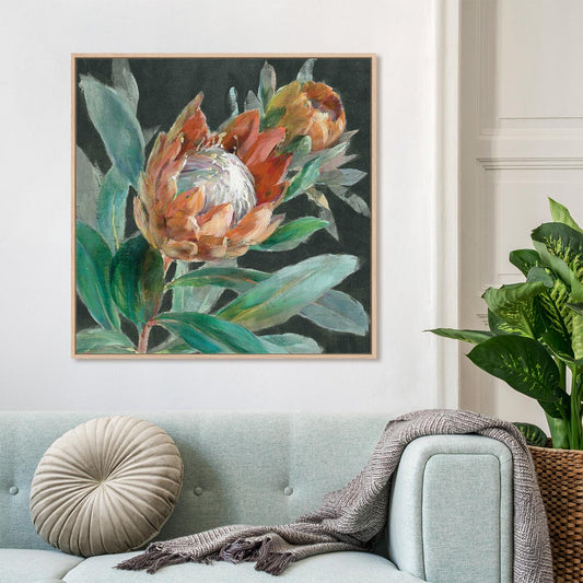 Deep Tropical Protea Crop Wall Art