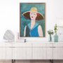 Flea Market Portrait II Blue Wall Art