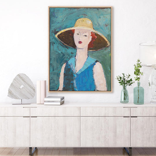 Flea Market Portrait II Blue Wall Art