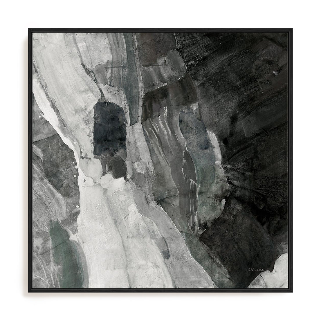 Rocky Ravine BW Wall Art