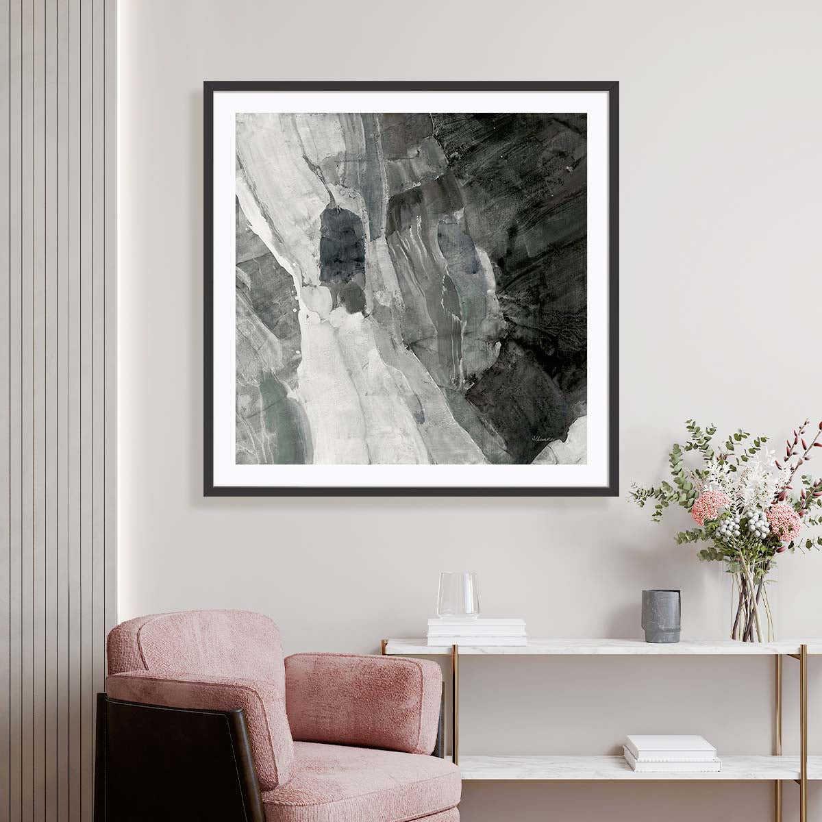 Rocky Ravine BW Wall Art