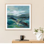 Turquoise Slopes I Art in Stretched Canvas, Framed Print Under Glass, and Gallery Wrapped Shadow Box Canvas