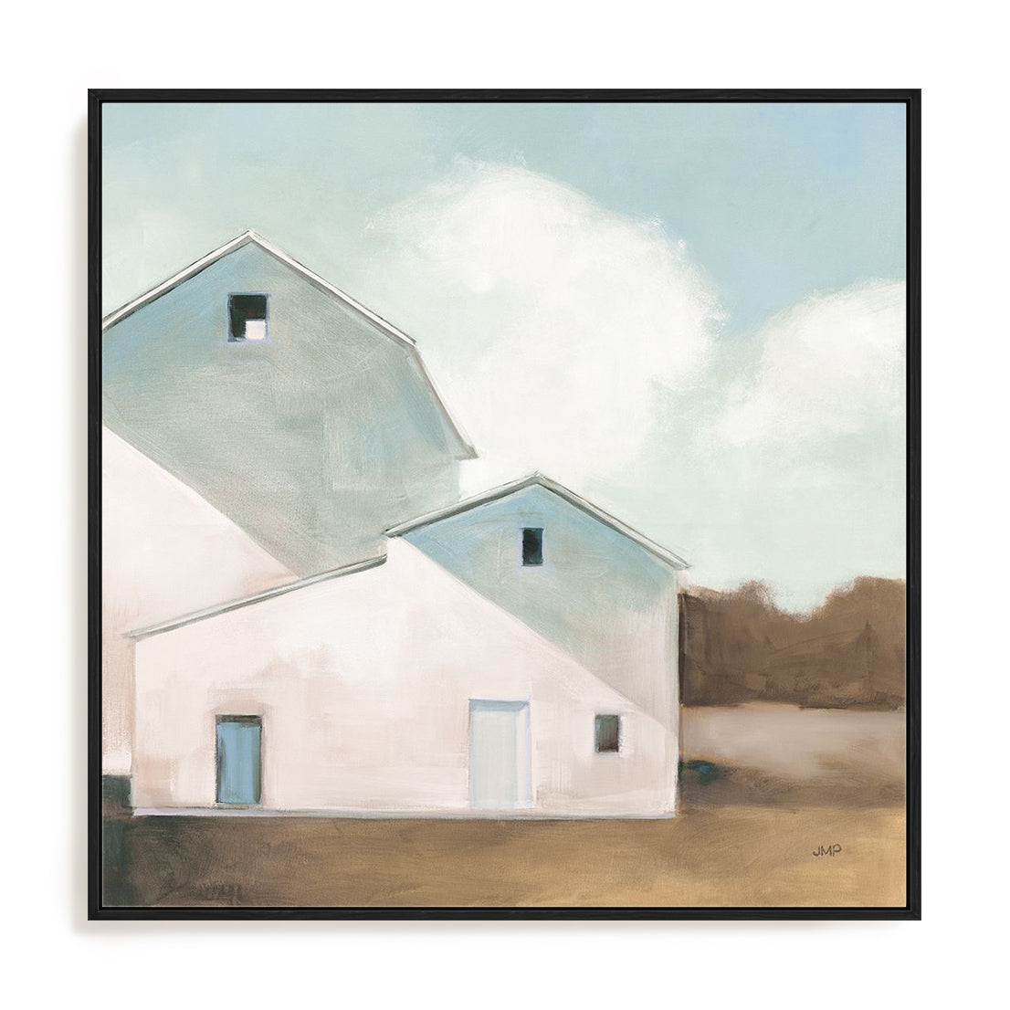 Barn Shadows Neutral Art in Stretched Canvas, Framed Print Under Glass, and Gallery Wrapped Shadow Box Canvas
