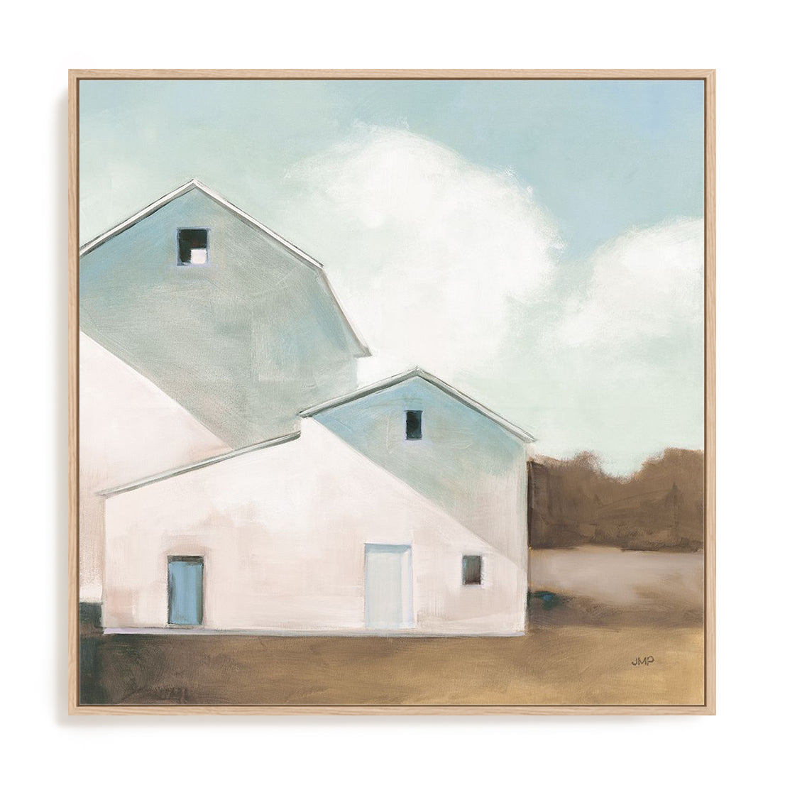 Barn Shadows Neutral Art in Stretched Canvas, Framed Print Under Glass, and Gallery Wrapped Shadow Box Canvas