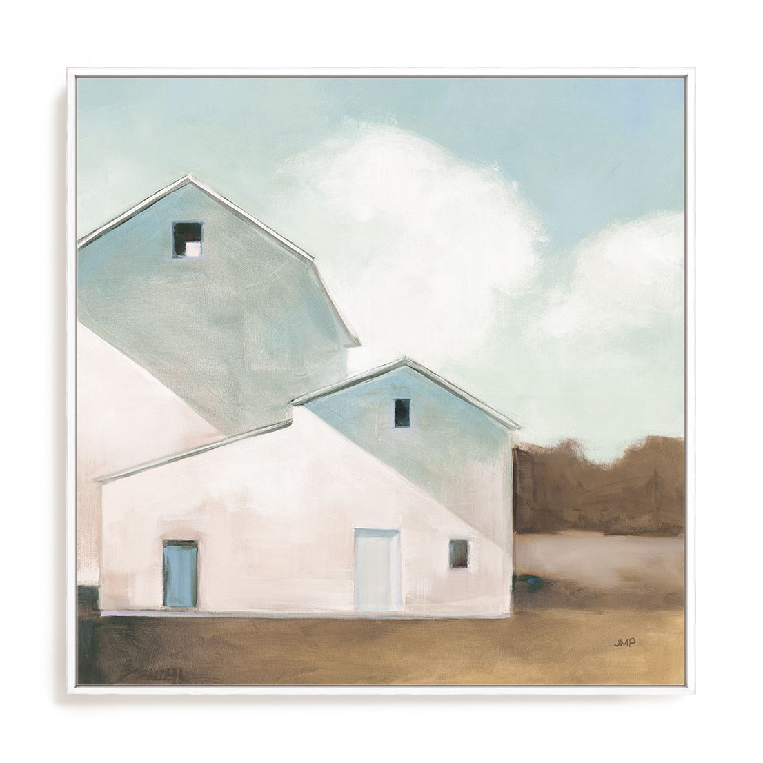 Barn Shadows Neutral Art in Stretched Canvas, Framed Print Under Glass, and Gallery Wrapped Shadow Box Canvas