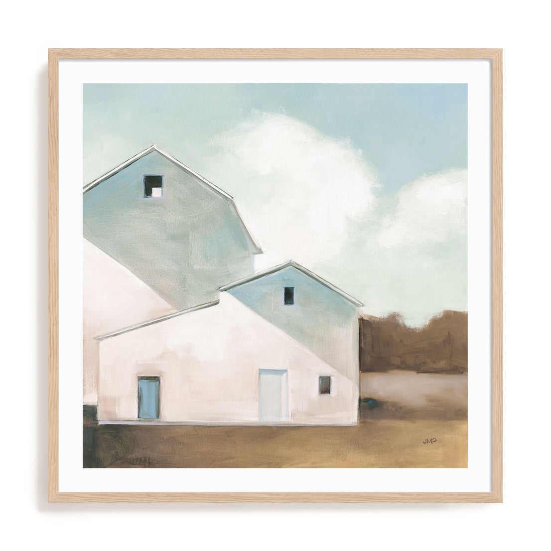 Barn Shadows Neutral Art in Stretched Canvas, Framed Print Under Glass, and Gallery Wrapped Shadow Box Canvas