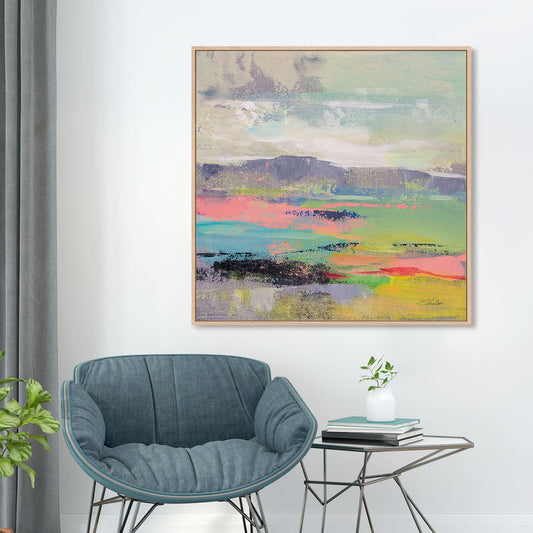 Blooming Field II Art in Stretched Canvas, Framed Print Under Glass, and Gallery Wrapped Shadow Box Canvas