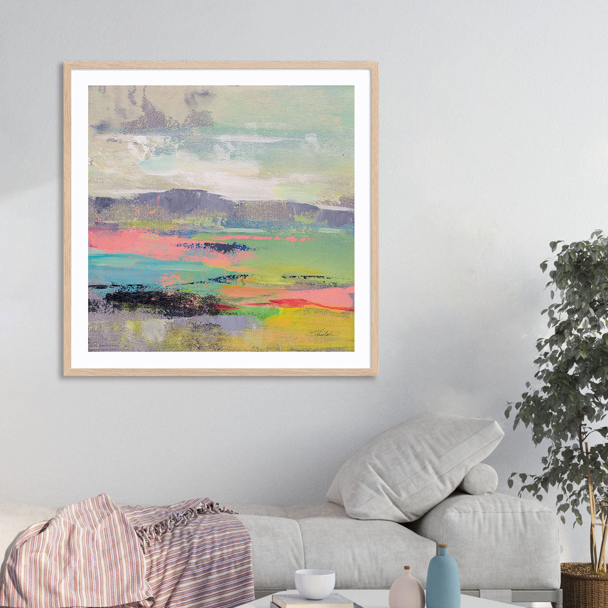 Blooming Field II Art in Stretched Canvas, Framed Print Under Glass, and Gallery Wrapped Shadow Box Canvas