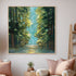 Sunlit Forest Art in Stretched Canvas, Framed Print Under Glass, and Gallery Wrapped Shadow Box Canvas