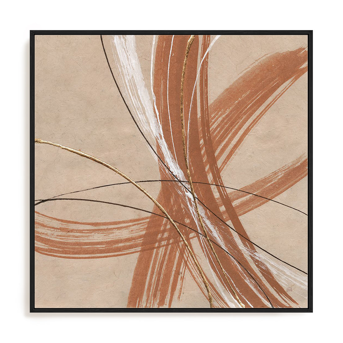 Gold in Opposition II Framed Wall Art for Living Room, Bedroom, Hallways and Kitchen Spaces
