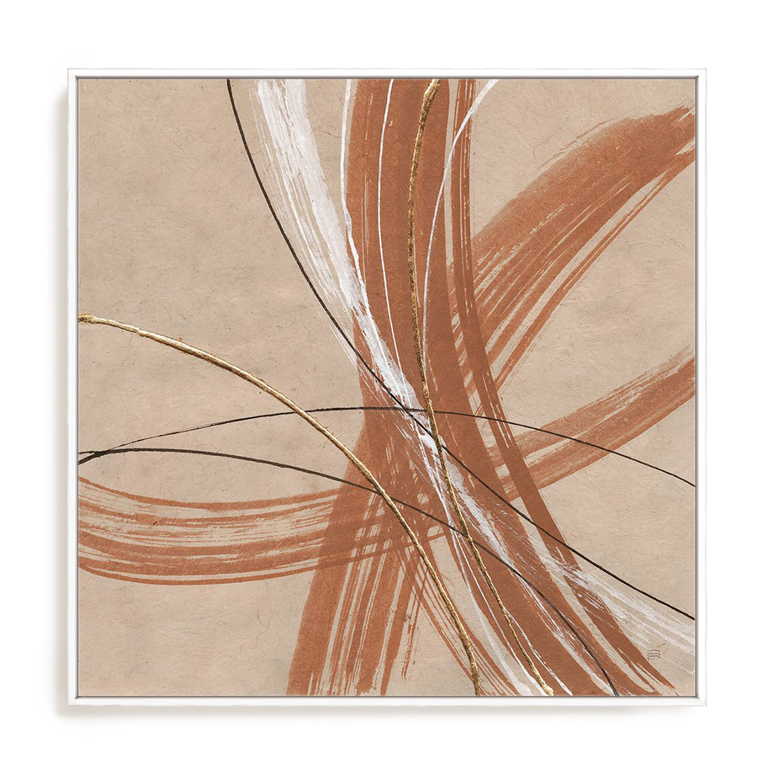 Gold in Opposition II Framed Wall Art for Living Room, Bedroom, Hallways and Kitchen Spaces