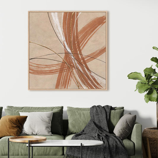Gold in Opposition II Framed Wall Art for Living Room, Bedroom, Hallways and Kitchen Spaces
