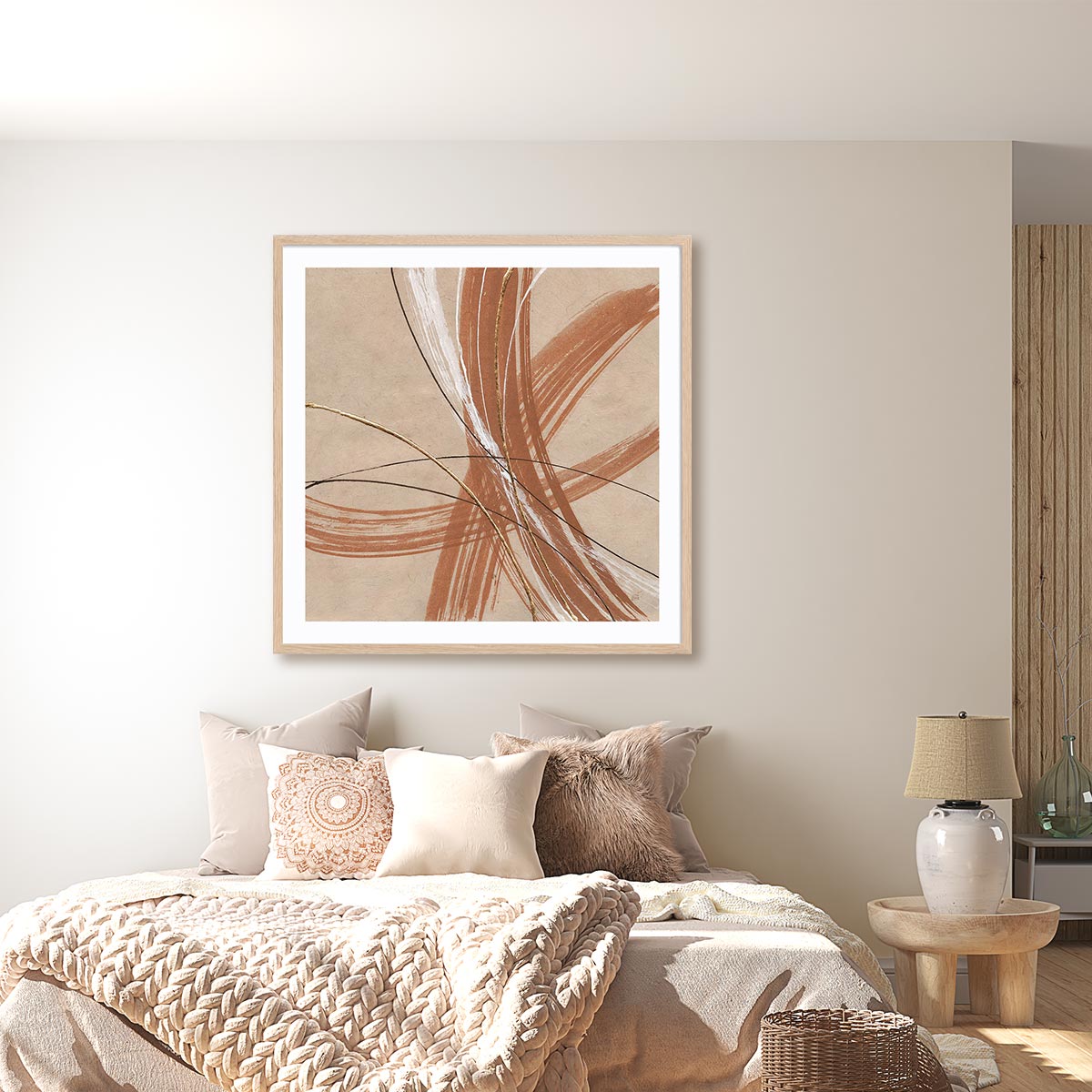 Gold in Opposition II Framed Wall Art for Living Room, Bedroom, Hallways and Kitchen Spaces