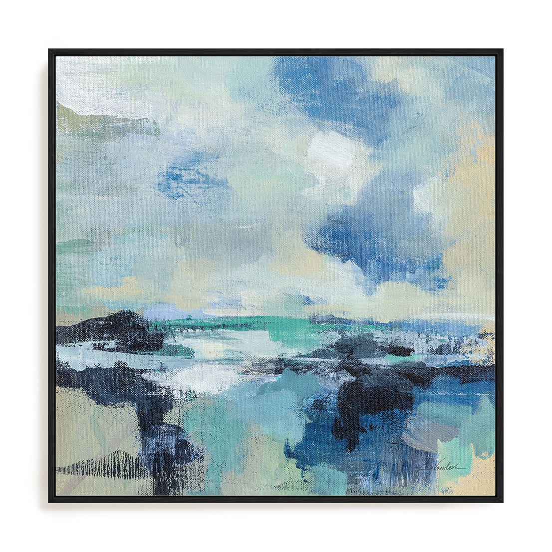 Coastal Blues I Framed Wall Art for Living Room, Bedroom, Hallways and Kitchen Spaces