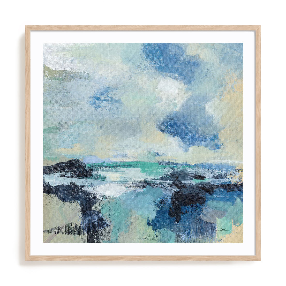 Coastal Blues I Framed Wall Art for Living Room, Bedroom, Hallways and Kitchen Spaces