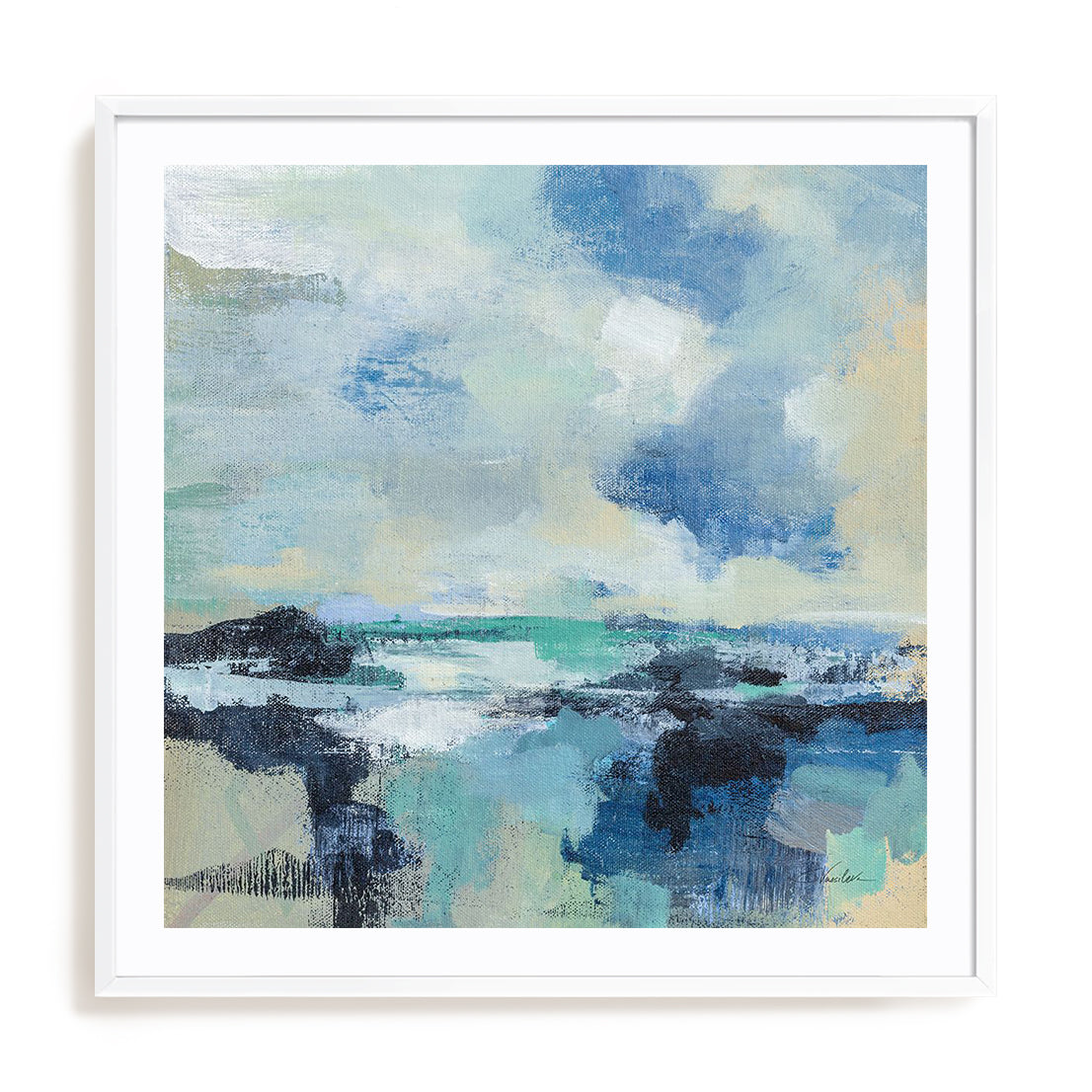 Coastal Blues I Framed Wall Art for Living Room, Bedroom, Hallways and Kitchen Spaces