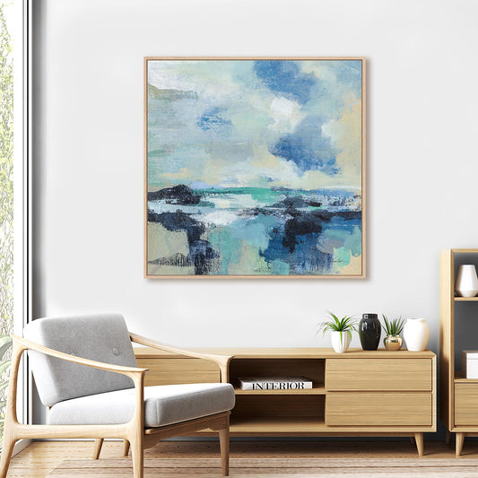 Coastal Blues I Framed Wall Art for Living Room, Bedroom, Hallways and Kitchen Spaces