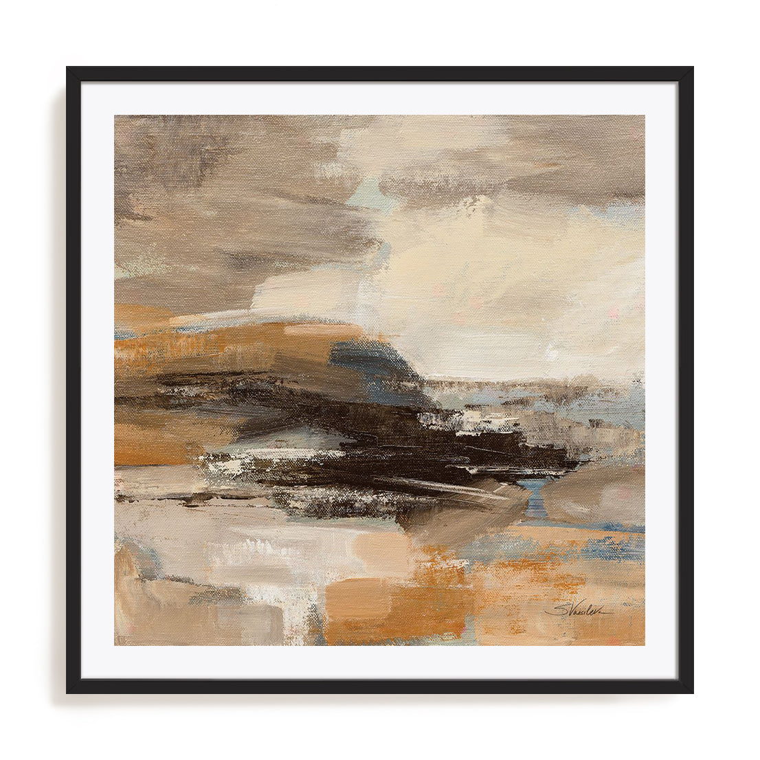 Cinnamon Shore I Framed Wall Art for Living Room, Bedroom, Hallways and Kitchen Spaces