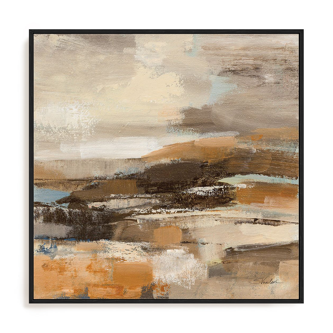 Cinnamon Shore II Framed Wall Art for Living Room, Bedroom, Hallways and Kitchen Spaces