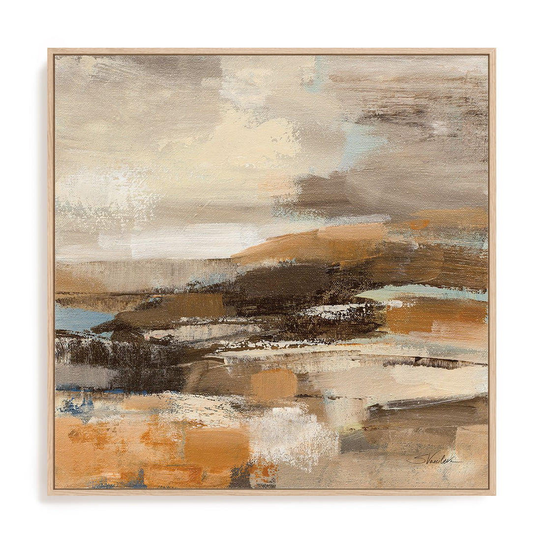 Cinnamon Shore II Framed Wall Art for Living Room, Bedroom, Hallways and Kitchen Spaces