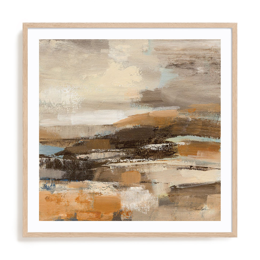Cinnamon Shore II Framed Wall Art for Living Room, Bedroom, Hallways and Kitchen Spaces