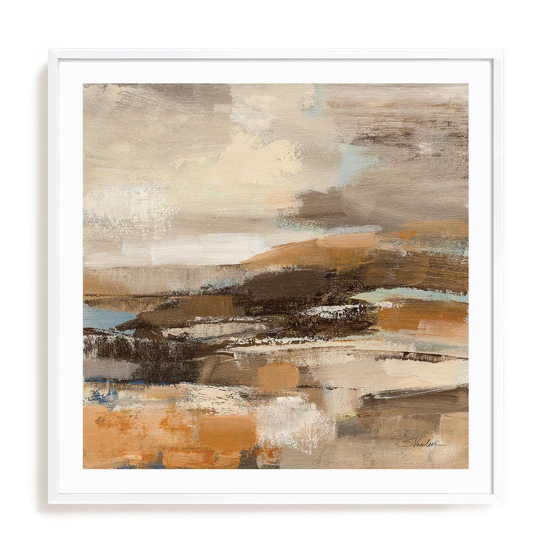 Cinnamon Shore II Framed Wall Art for Living Room, Bedroom, Hallways and Kitchen Spaces
