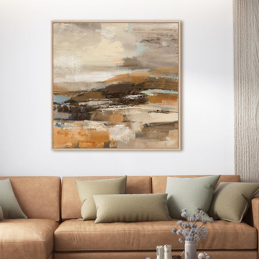 Cinnamon Shore II Framed Wall Art for Living Room, Bedroom, Hallways and Kitchen Spaces