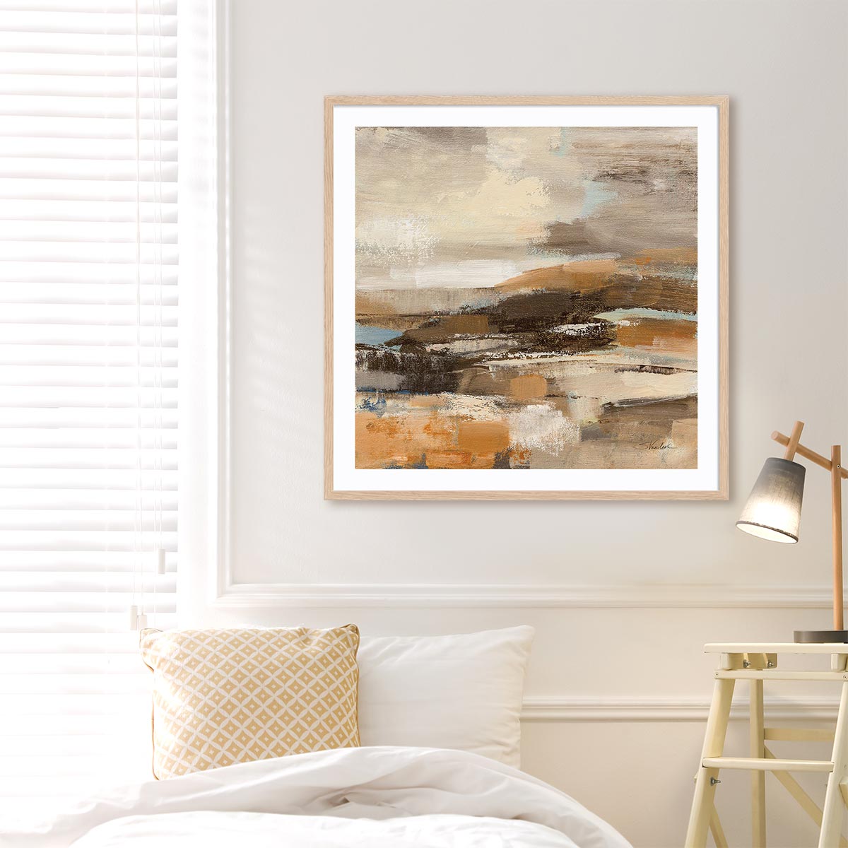 Cinnamon Shore II Framed Wall Art for Living Room, Bedroom, Hallways and Kitchen Spaces