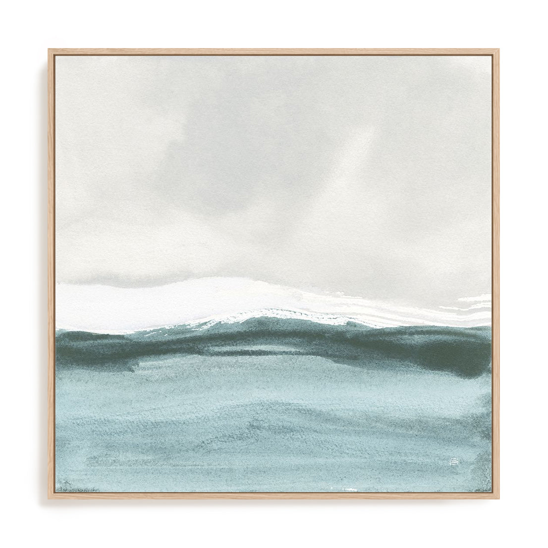 Tranquil Silver Sea II Framed Wall Art for Living Room, Bedroom, Hallways and Kitchen Spaces