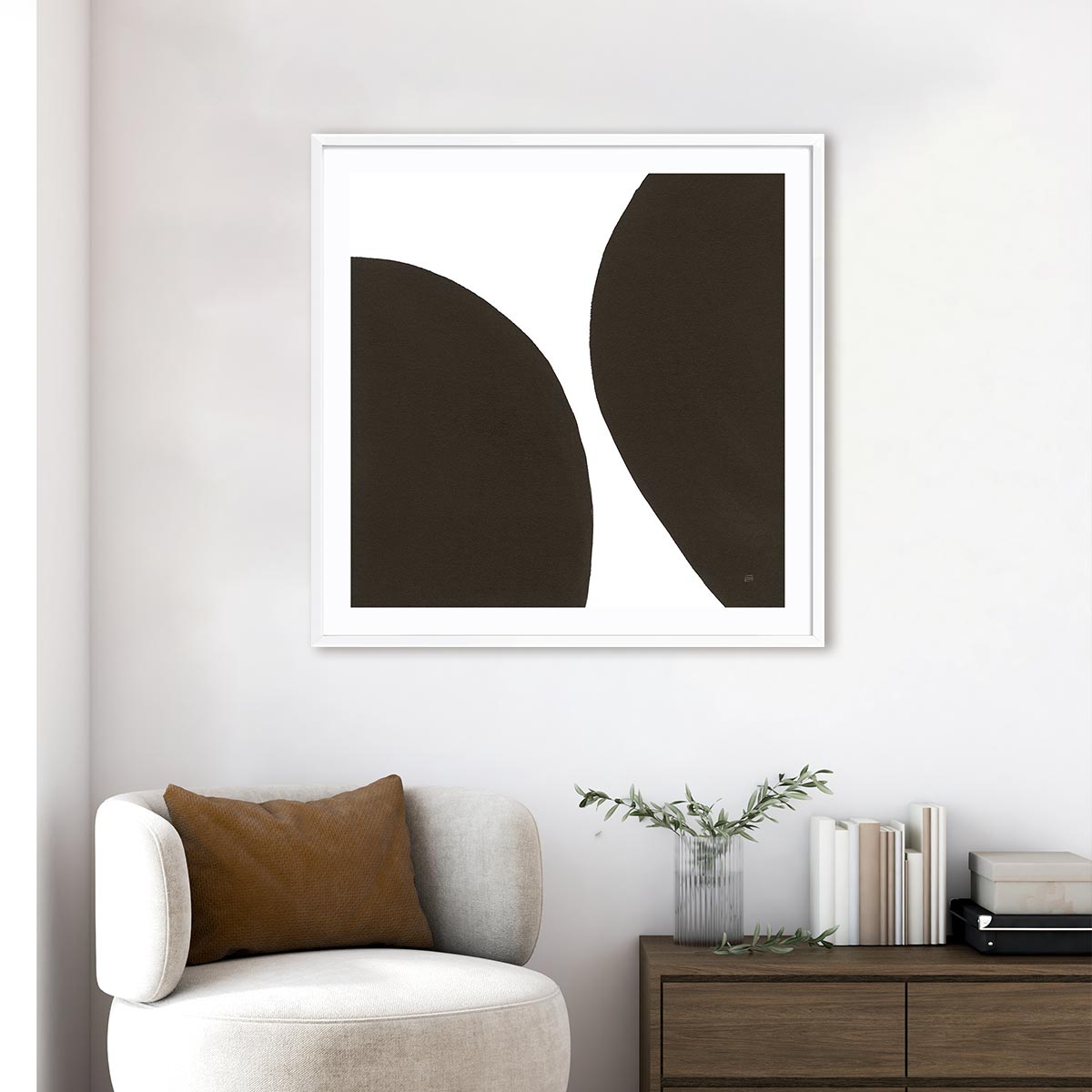 Curvilinear III Framed Wall Art for Living Room, Bedroom, Hallways and Kitchen Spaces