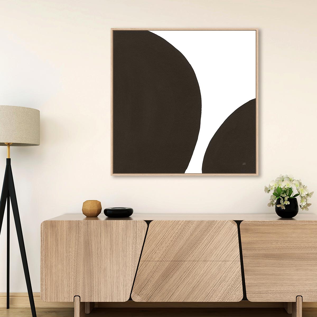 Curvilinear IV Framed Wall Art for Living Room, Bedroom, Hallways and Kitchen Spaces