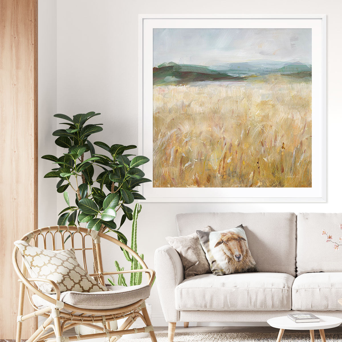 Field of Gold I Framed Wall Art for Living Room, Bedroom, Hallways and Kitchen Spaces