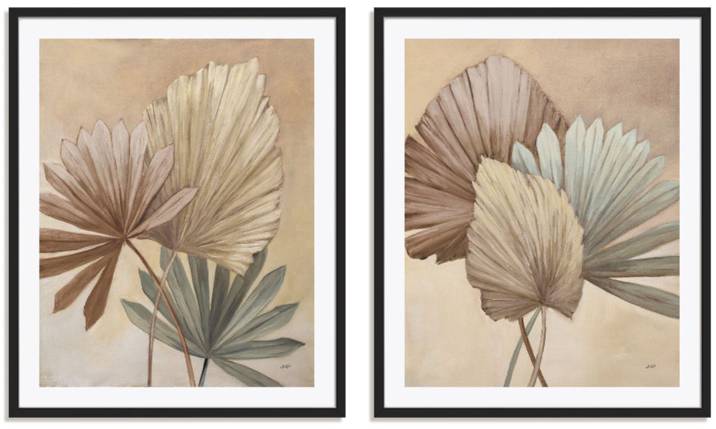 Sun Palms Neutral I and II Wall Art