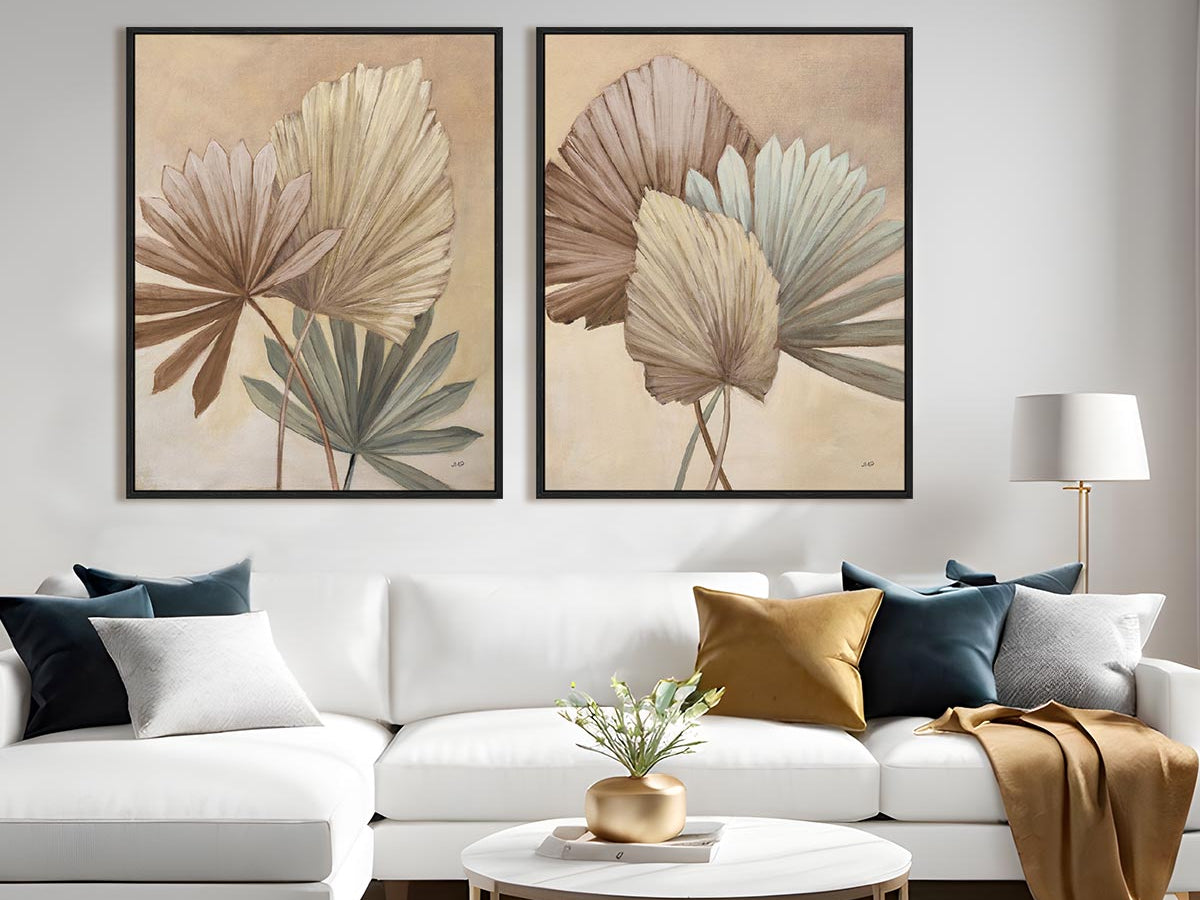 Sun Palms Neutral I and II Wall Art