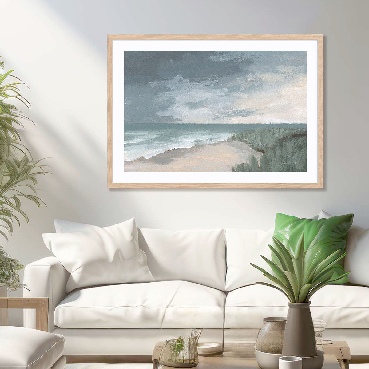 Sea View Art in Stretched Canvas, Framed Print Under Glass, and Gallery Wrapped Shadow Box Canvas