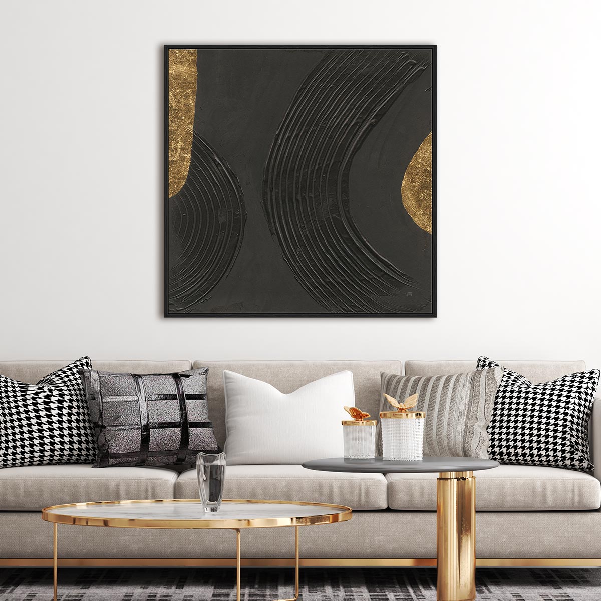 Black on Black III Framed Wall Art for Living Room, Bedroom, Hallways and Kitchen Spaces