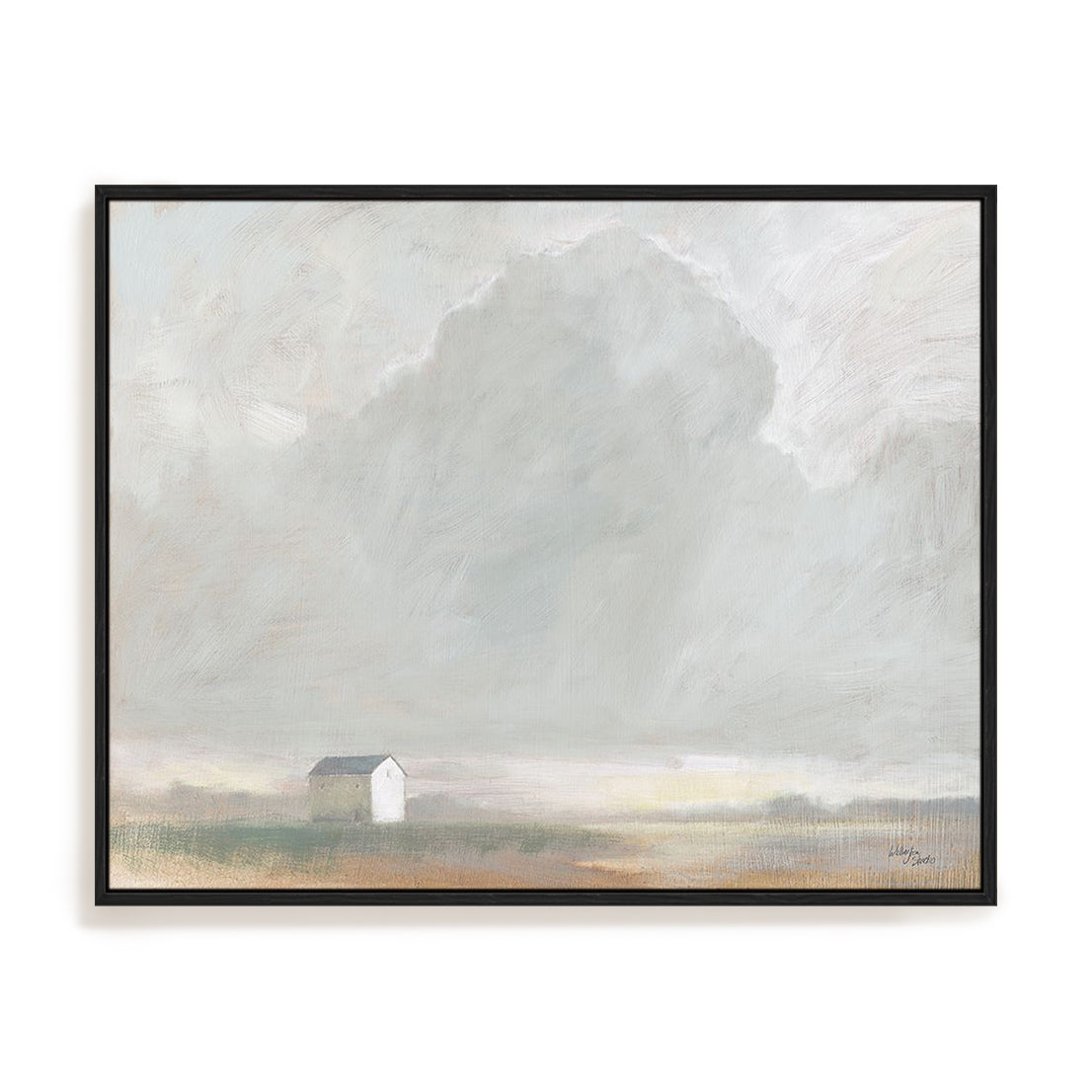 House in the Mist Art in Stretched Canvas, Framed Print Under Glass, and Gallery Wrapped Shadow Box Canvas