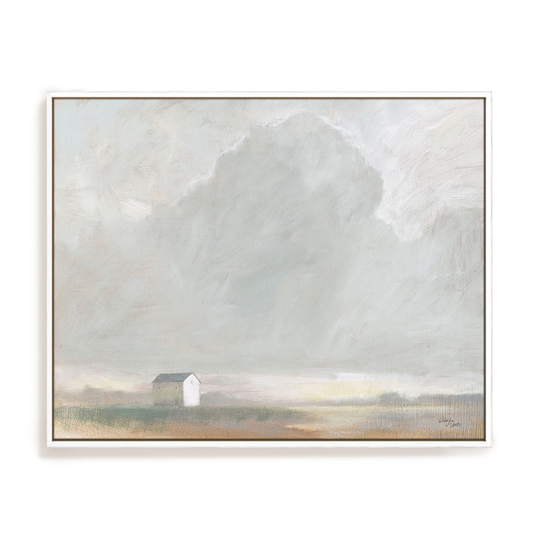 House in the Mist Art in Stretched Canvas, Framed Print Under Glass, and Gallery Wrapped Shadow Box Canvas