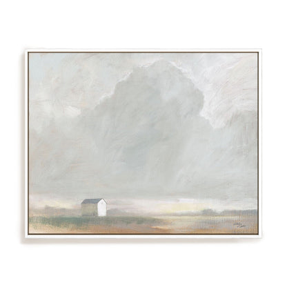 House in the Mist Art in Stretched Canvas, Framed Print Under Glass, and Gallery Wrapped Shadow Box Canvas
