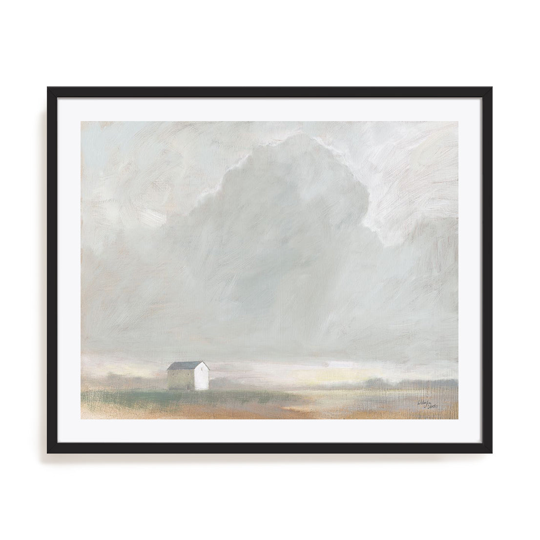 House in the Mist Art in Stretched Canvas, Framed Print Under Glass, and Gallery Wrapped Shadow Box Canvas
