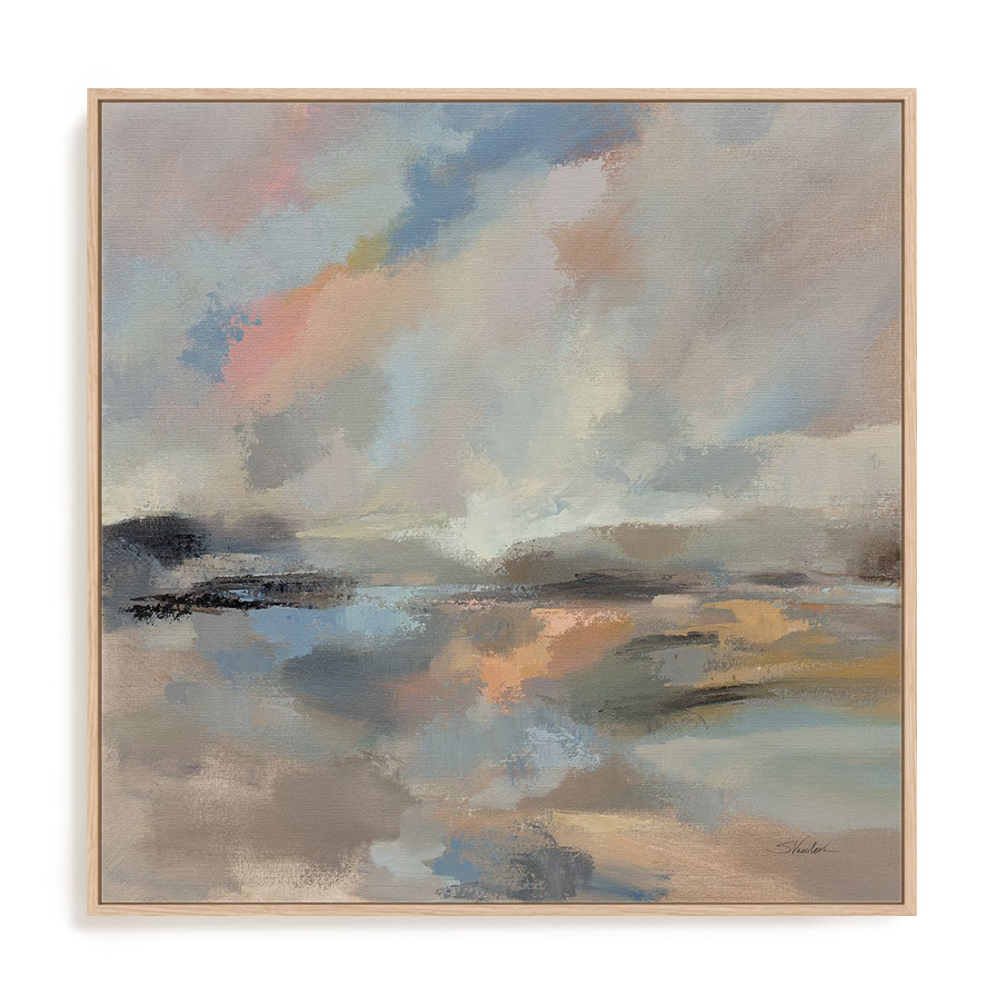 Oceanside Dusk Framed Wall Art for Living Room, Bedroom, Hallways and Kitchen Spaces