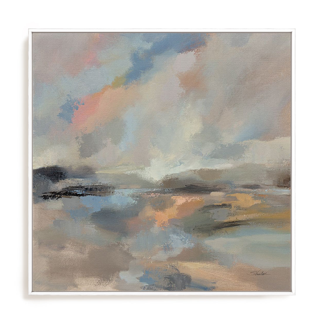 Oceanside Dusk Framed Wall Art for Living Room, Bedroom, Hallways and Kitchen Spaces