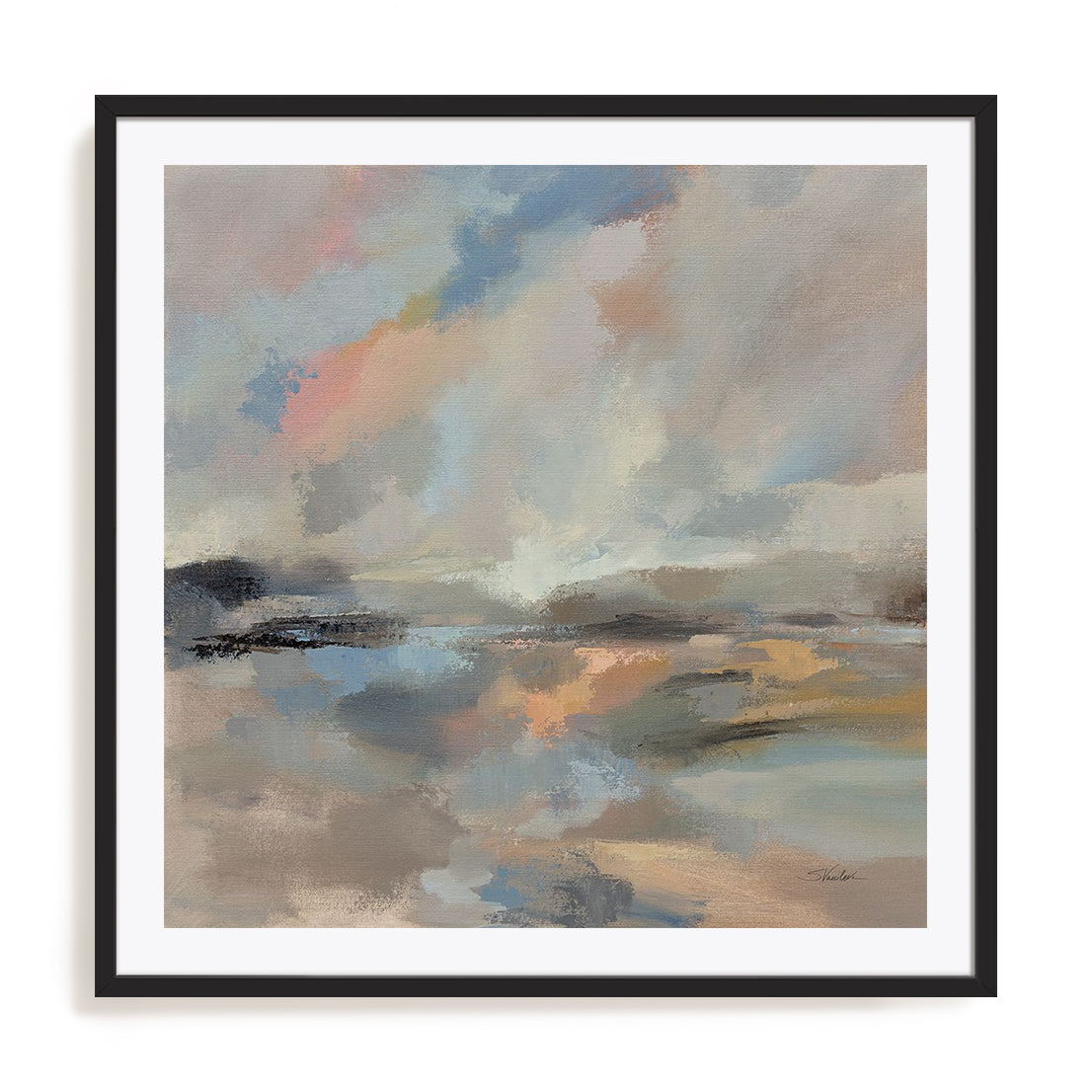 Oceanside Dusk Framed Wall Art for Living Room, Bedroom, Hallways and Kitchen Spaces