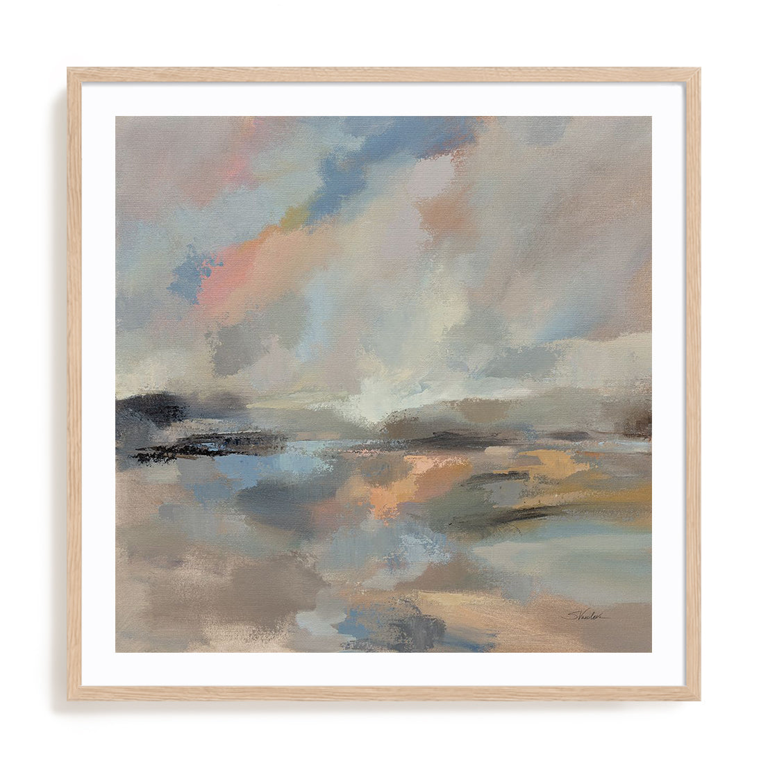 Oceanside Dusk Framed Wall Art for Living Room, Bedroom, Hallways and Kitchen Spaces