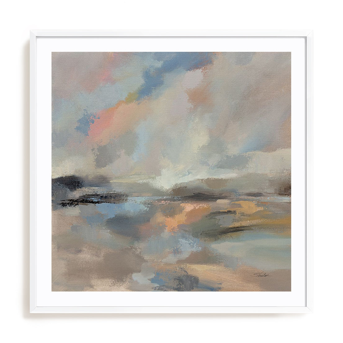 Oceanside Dusk Framed Wall Art for Living Room, Bedroom, Hallways and Kitchen Spaces