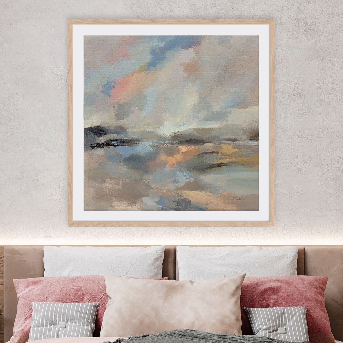 Oceanside Dusk Framed Wall Art for Living Room, Bedroom, Hallways and Kitchen Spaces